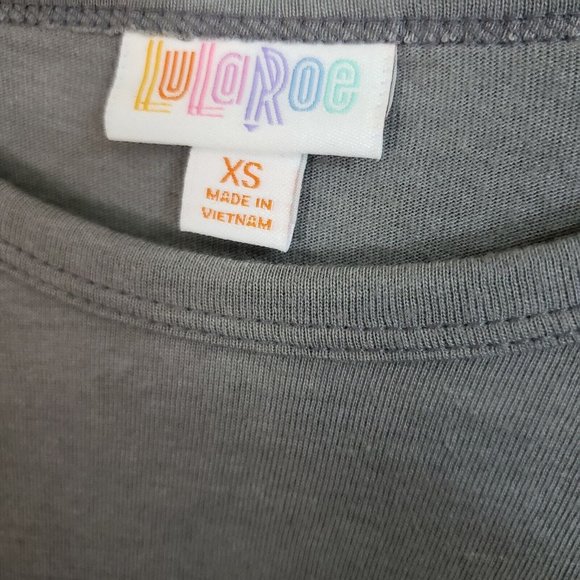 LuLaRoe Womens Randy Top Sz XS Gray Yellow 3/4 Sleeve - Picture 6 of 7